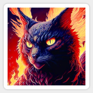 Flaming Hot Cat Sticker